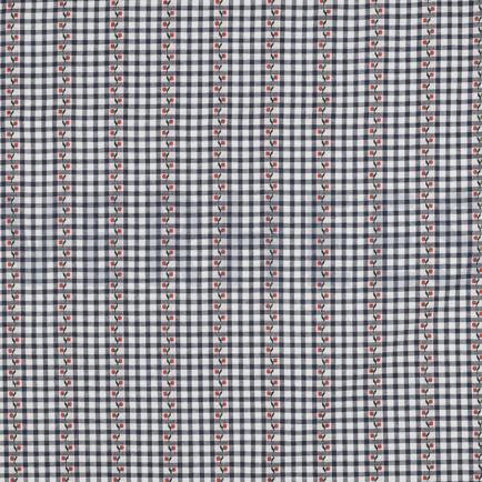 COTTON JACQUARD FLOWERS NAVY (hover)