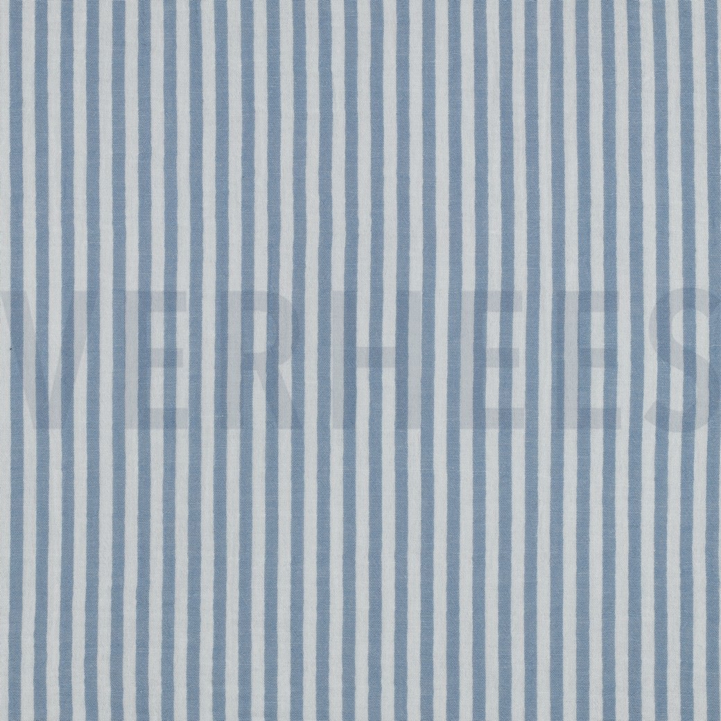MUSSELIN GARNGEFÄRBT STREIFEN BLAU
