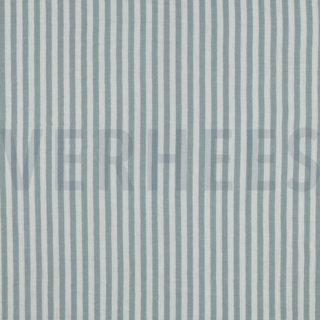 DOUBLE GAUZE YARN DYED STRIPES SAGE