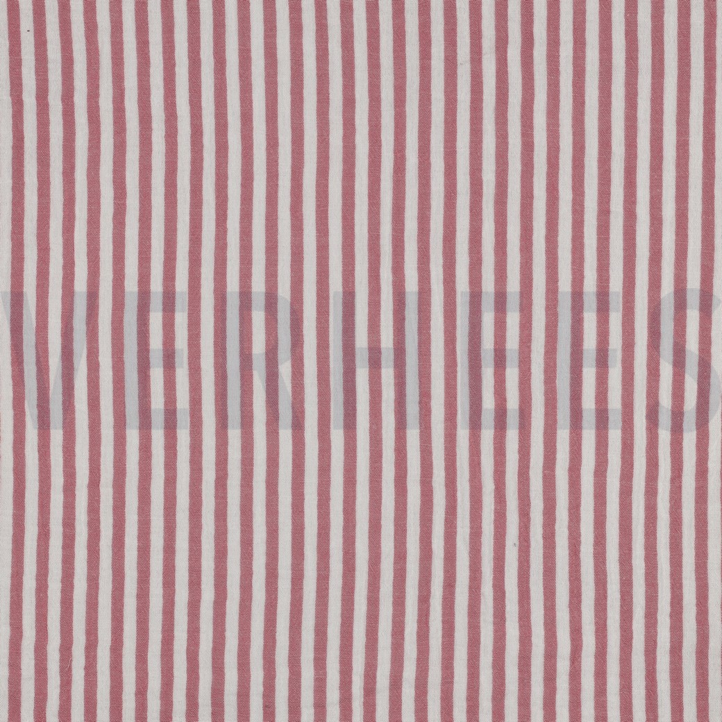 DOUBLE GAUZE YARN DYED STRIPES ROSE