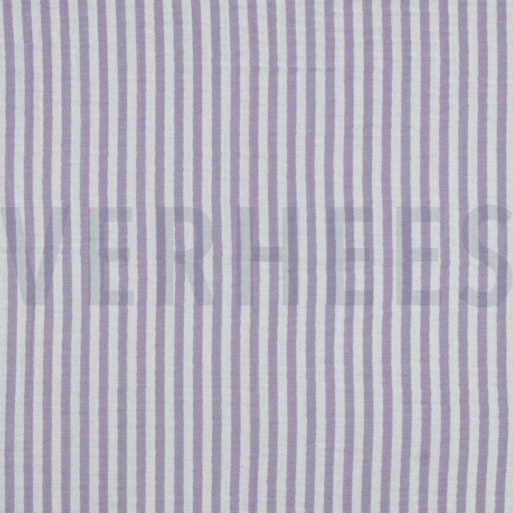 MUSSELIN GARNGEFÄRBT STREIFEN LILA/VIOLETT