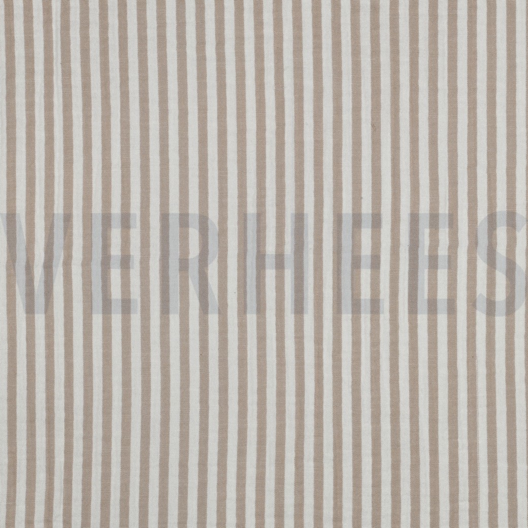DOUBLE GAUZE YARN DYED STRIPES BEIGE