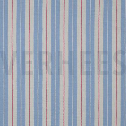 DOUBLE GAUZE YARN DYED STRIPES BLUE (hover)