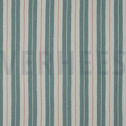 DOUBLE GAUZE YARN DYED STRIPES GREEN (hover)