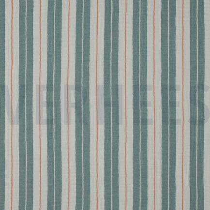 DOUBLE GAUZE YARN DYED STRIPES GREEN (hover)