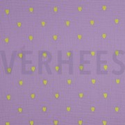 DOUBLE GAZE DE COTON BRODERIE COEURS NEON LAVANDE (thumbnail)