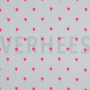 DOUBLE GAUZE EMBROIDERY NEON HEARTS WHITE (thumbnail)