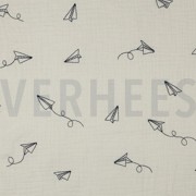 MUSSELIN STICKEREI PAPIERFLIEGER NATUR (thumbnail)