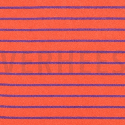KATOEN BADSTOF GARENGEVERFD STREPEN ORANJE / PAARS (hover)