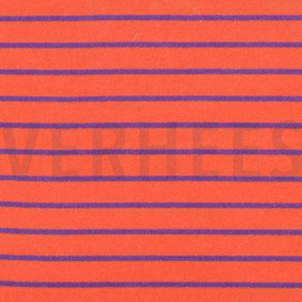 BAUMWOLLE FROTTEE GARNGEFÄRBT STREIFEN ORANGE/LILA (hover)