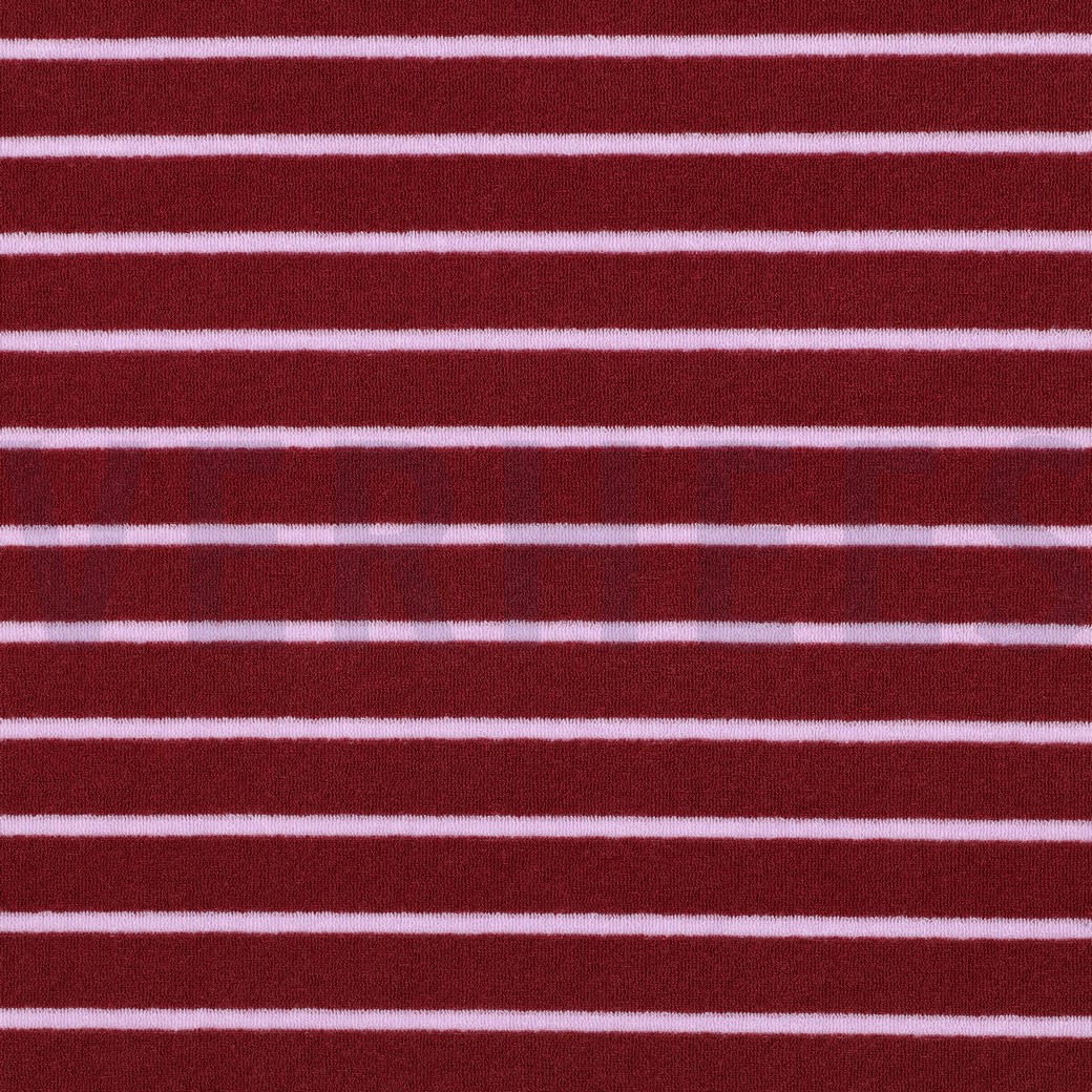 COTTON TOWELLING YARN DYED STRIPES BLUSH/LILAC