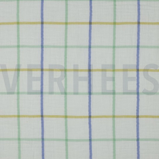 MUSSELIN GARNGEFÄRBT KAROS GRÜN #7