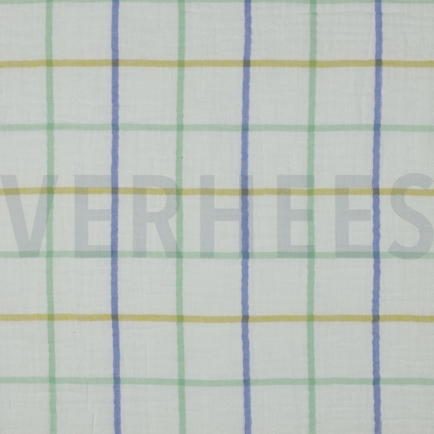 DOUBLE GAUZE YARN DYED CHECKS GREEN (hover)