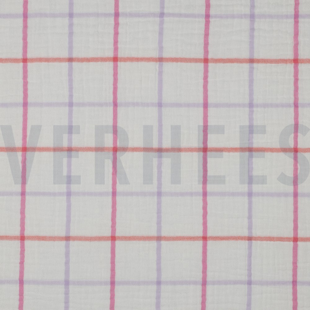 DOUBLE GAUZE YARN DYED CHECKS LAVENDER