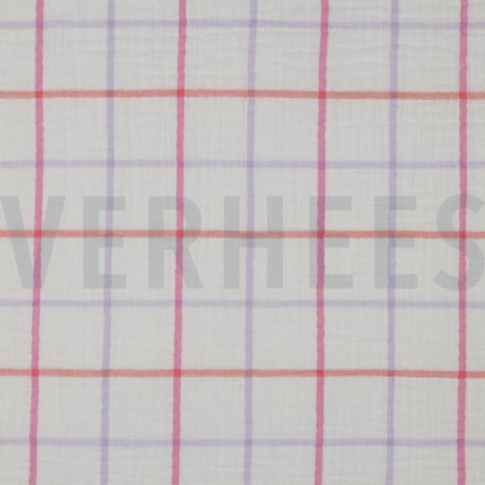 DOUBLE GAUZE YARN DYED CHECKS LAVENDER #7