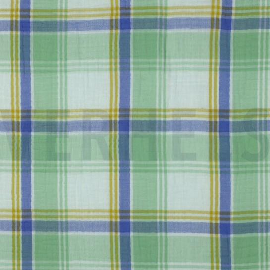DOUBLE GAUZE YARN DYED CHECKS GREEN #7