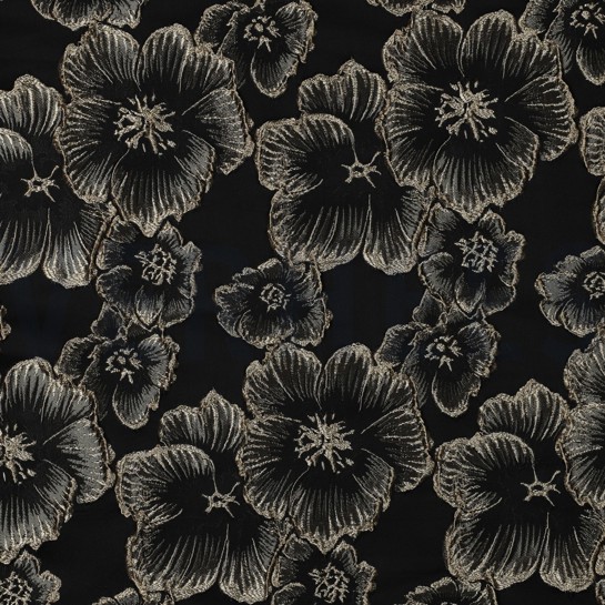 JACQUARD BLOEMEN ZWART #7