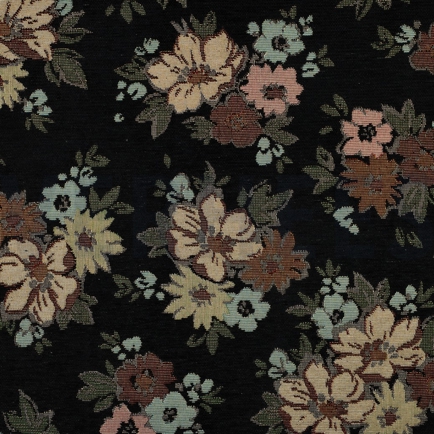 GOBELIN CHENILLE BLUMEN SCHWARZ (hover)