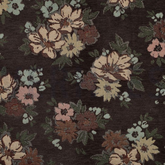 GOBELIN CHENILLE BLUMEN BRAUN #7