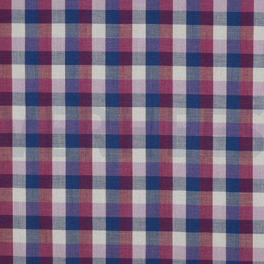 COTTON YARN DYED CHECKS CERISE #7