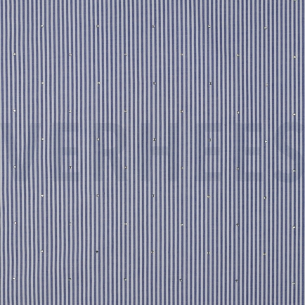 KATOEN GARENGEVERFD STREPEN MET STUDS BLAUW (hover)