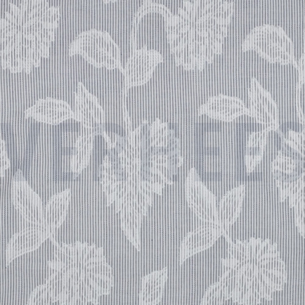 COTTON YARN DYED STRIPES JACQUARD FLOWERS NAVY (hover)