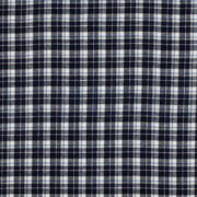 BAUMWOLLE GARNGEFÄRBT ANGERAUT KAROS MARINEBLAU (thumbnail)