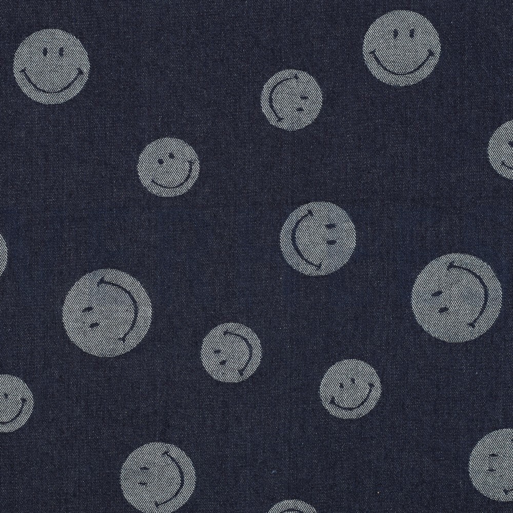 DENIM JACQUARD SMILEYS INDIGO