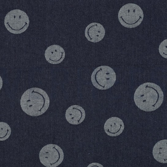 DENIM JACQUARD SMILEYS INDIGO #7