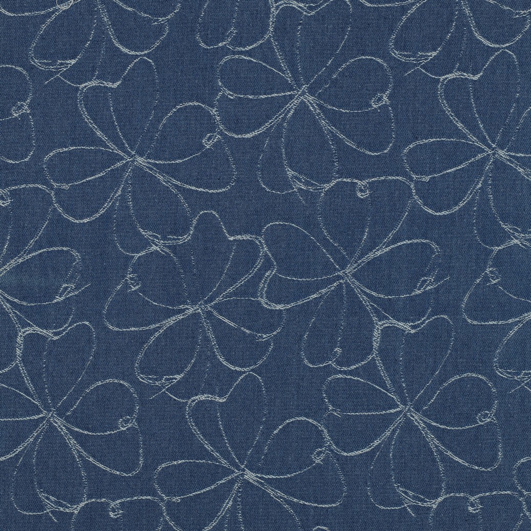DENIM JACQUARD FLEURS INDIGO