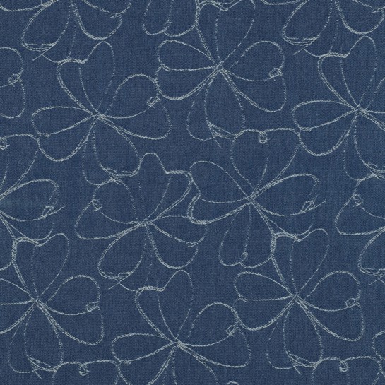 DENIM JACQUARD FLOWERS INDIGO #7