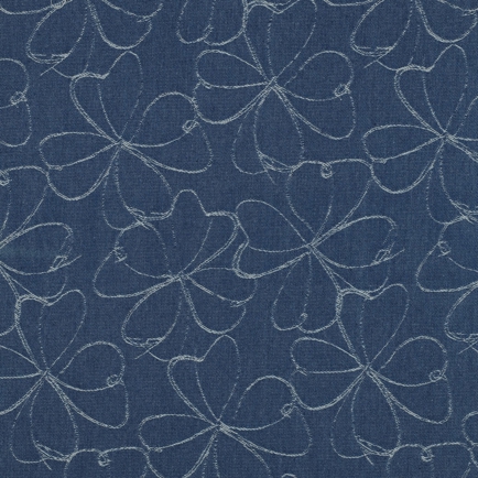 DENIM JACQUARD BLOEMEN INDIGO (hover)
