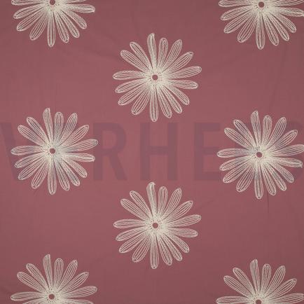 BAUMWOLLE STICKEREI BLUMEN MAUVE (hover)