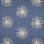 KATOEN EMBROIDERY BLOEMEN JEANSBLAUW (thumbnail)