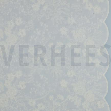 COTTON VOILE EMBROIDERY FLOWERS TWO-SIDED SCALLOP WHITE (hover)