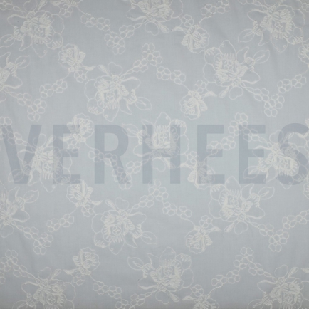 COTTON VOILE EMBROIDERY FLOWERS WHITE (hover)