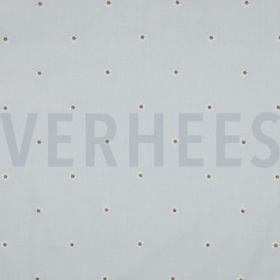 COTON VOILE BRODERIE FLEURS LUREX BLANC #7