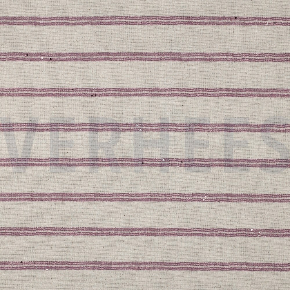 LINEN STRIPES LUREX SEQUINS DARK BLUSH