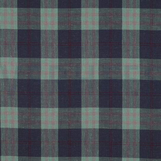 LEINEN VISKOSE GARNGEFÄRBTE KAROS GRÜN #7