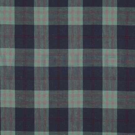 LEINEN VISKOSE GARNGEFÄRBTE KAROS GRÜN (hover)