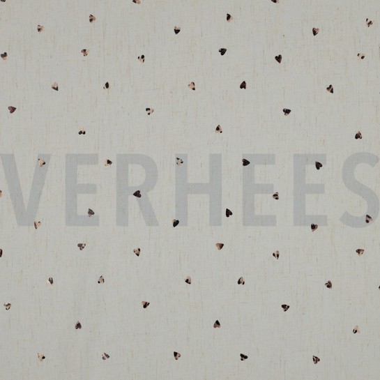 LIN VISCOSE FEUILLE COEURS ÉCRU #7