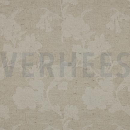 LINEN COTTON JACQUARD FLOWERS NATURAL (hover)