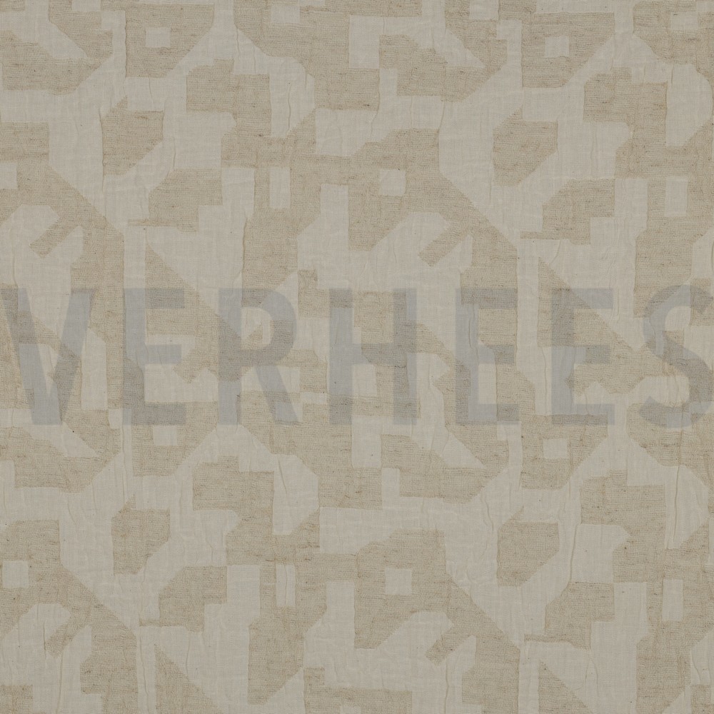 LINEN COTTON JACQUARD ABSTRACT NATURAL