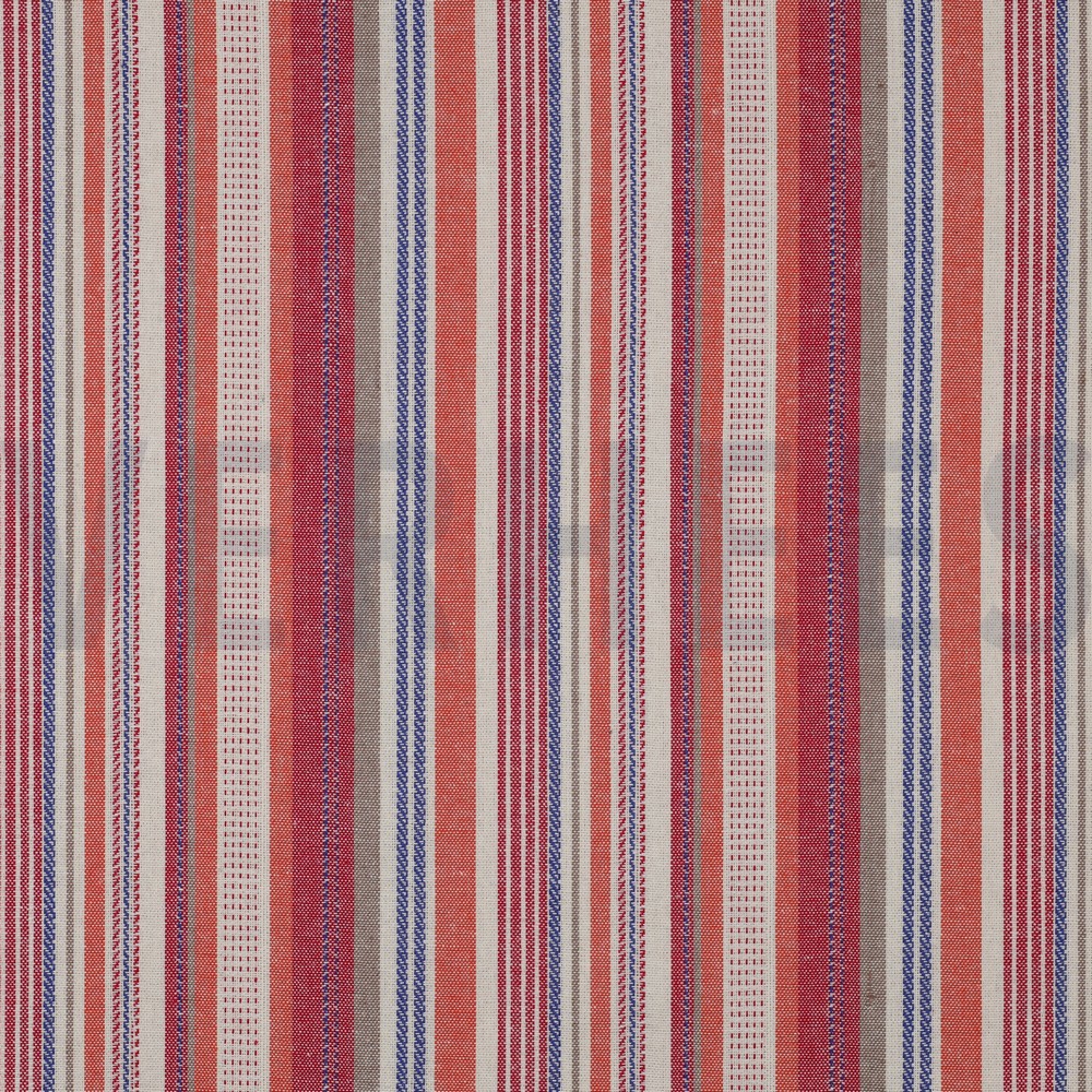 LINNEN VISCOSE GARENGEVERFD STREPEN MULTI