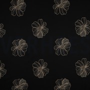 LIN VISCOSE BRODERIE FLEURS NOIR (thumbnail)