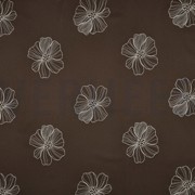 LEINEN VISKOSE STICKEREI BLUMEN BRAUN (thumbnail)