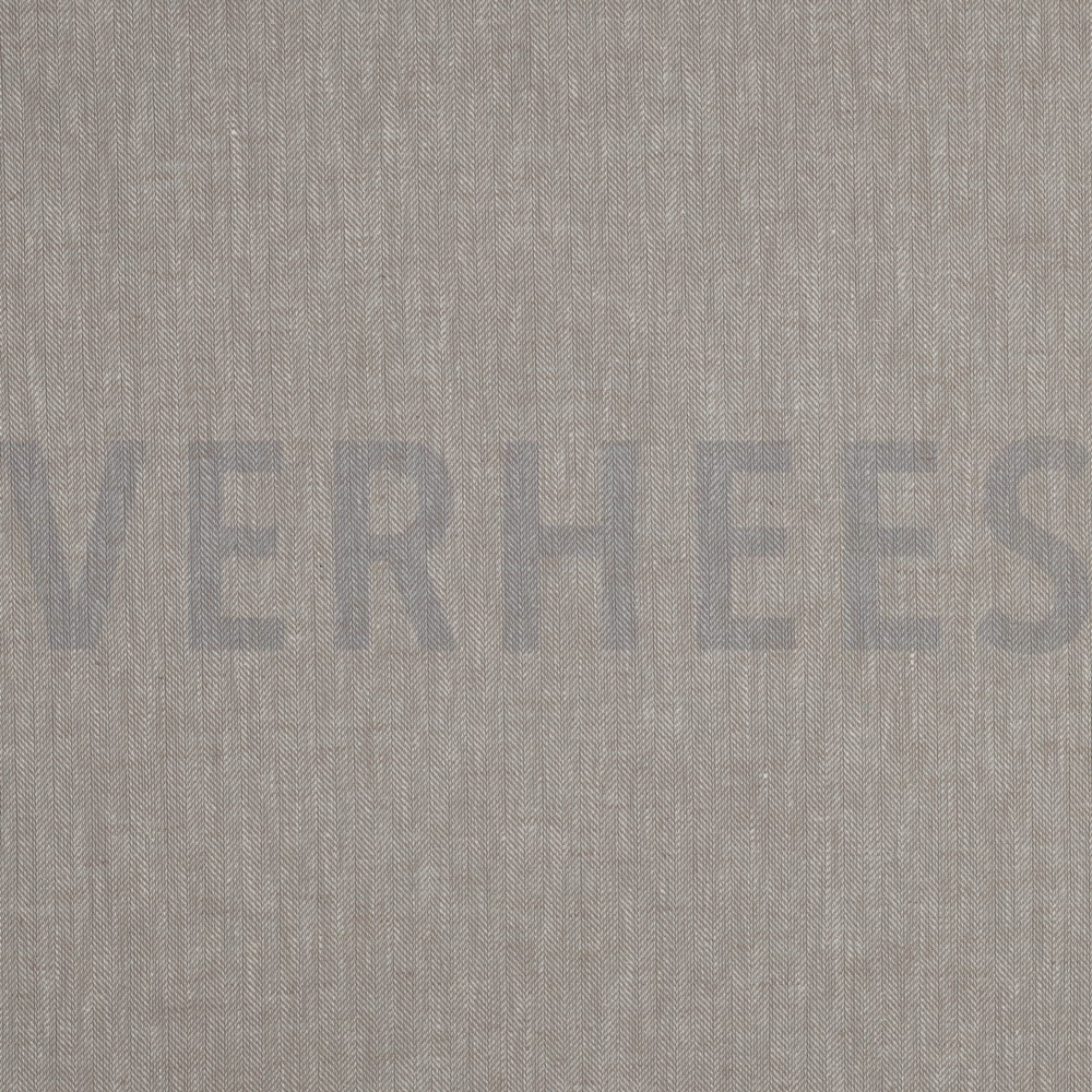 LINEN COTTON HERRINGBONE BEIGE