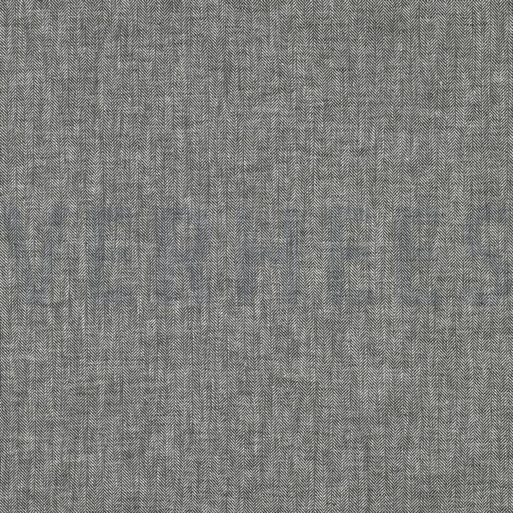LINEN COTTON HERRINGBONE ARMY GREEN