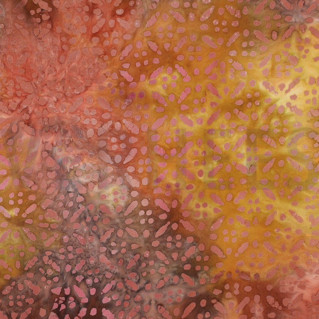 HANDGEMAAKTE BATIK VISCOSE GEEL