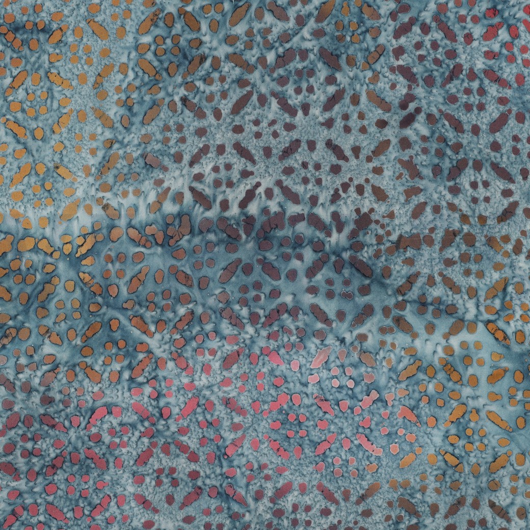HANDGEMAAKTE BATIK VISCOSE BLAUW